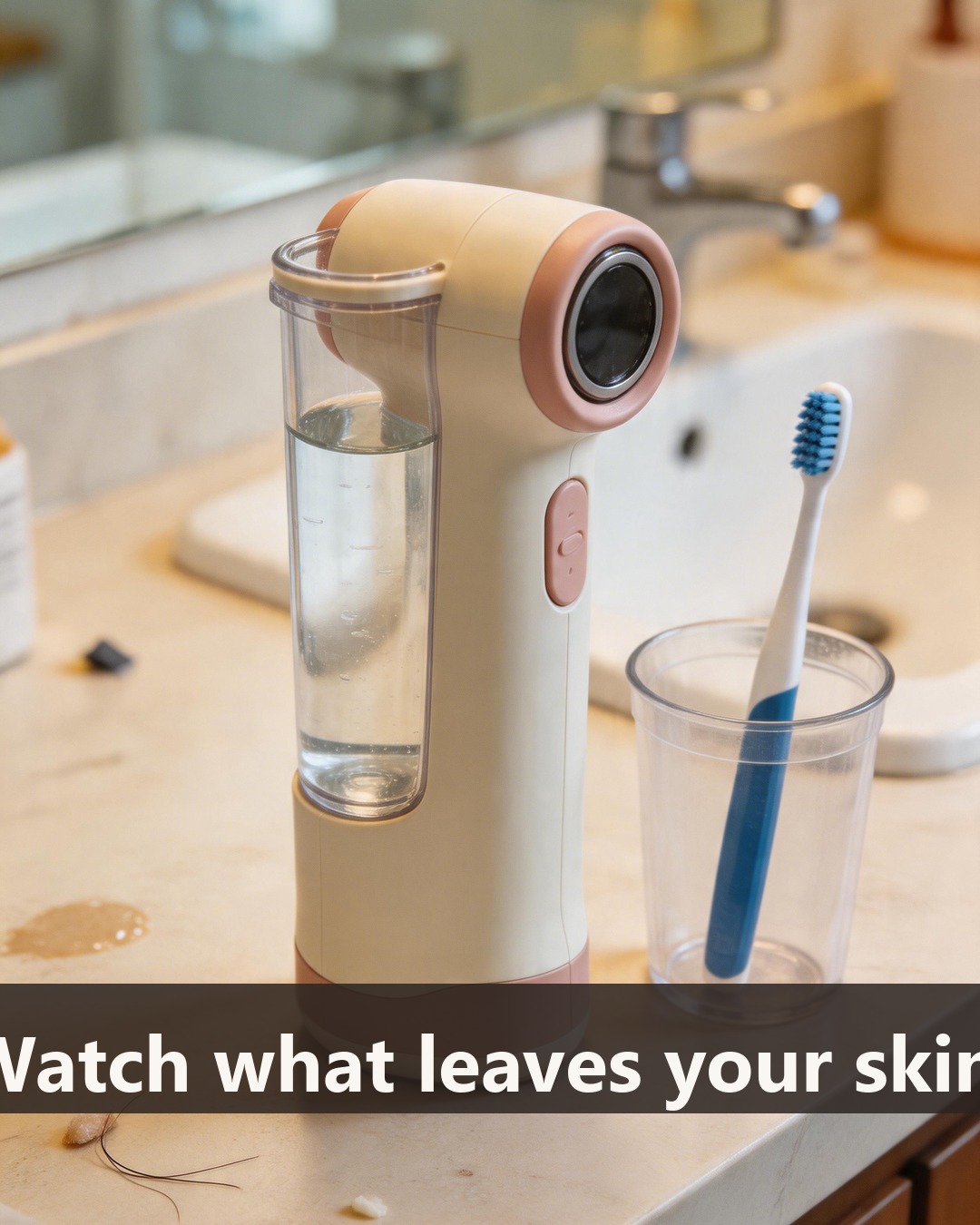 Close-up of skin looking visibly smoother after use